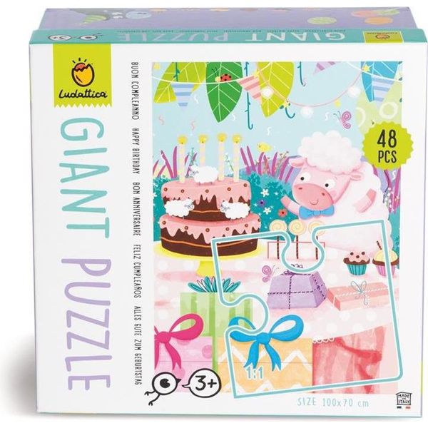 Ludattica Puzzle Compleanno - Puzzle Gigante In Cartone 48 Pezzi-image
