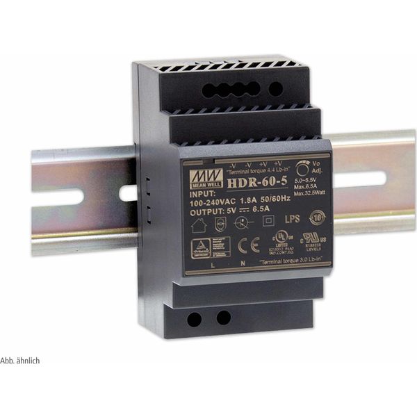 Alimentatore Switching Per Guida Din Mean Well HDR-60-24, 24 V-/2,5 A-image