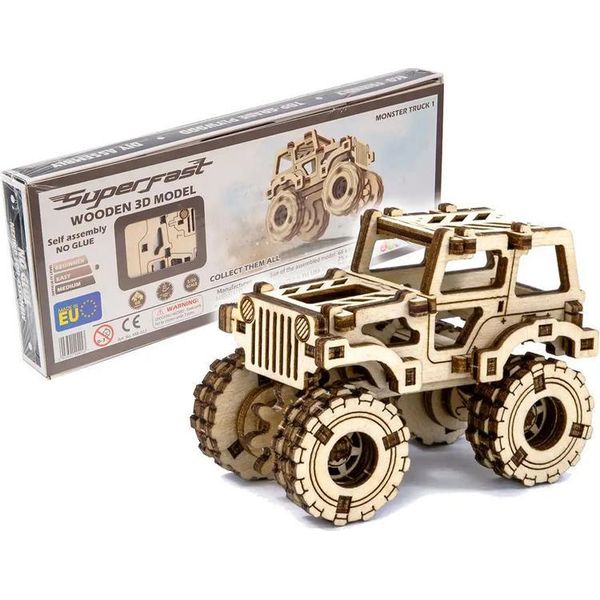 Wooden City 3D Puzzle Superfast Monster Truck No.1-image