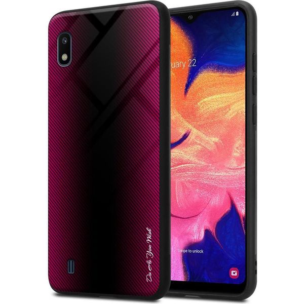 Cadorabo Custodia Per Samsung Galaxy A10 / M10 Custodia Protettiva In Rosa Custodia Del Telefono Cellulare Custodia Tpu Cover Vetro Temperato Custodia-image