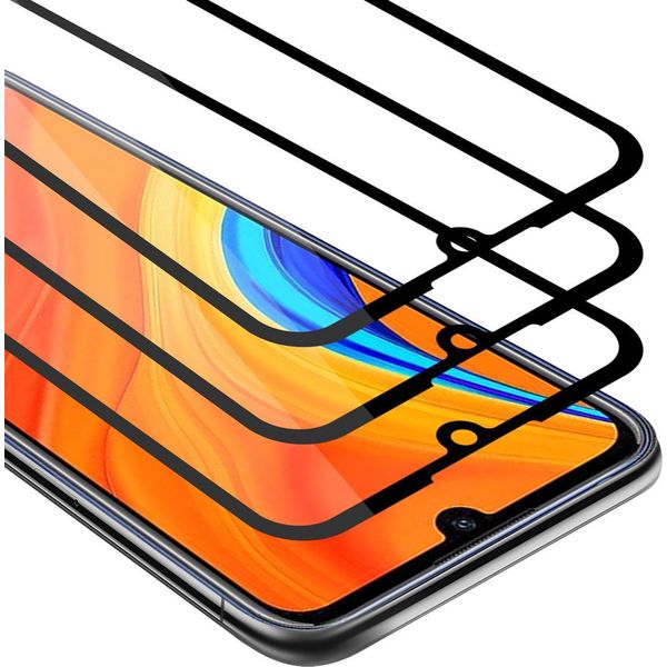 Cadorabo 3X Pellicola Protettiva A Schermo Intero Per Huawei Y6S In Nero Vetro Protettivo Del Display Temperato-image