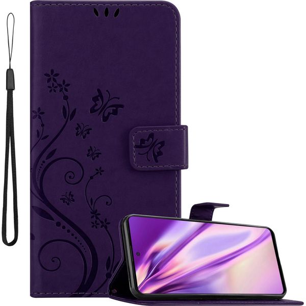 Cadorabo Cover Per Samsung Galaxy A51 5G Cover Protettiva In Viola Cover Protettiva Cover Telefono Cellulare Cover Fiori Custodia Fiore-image
