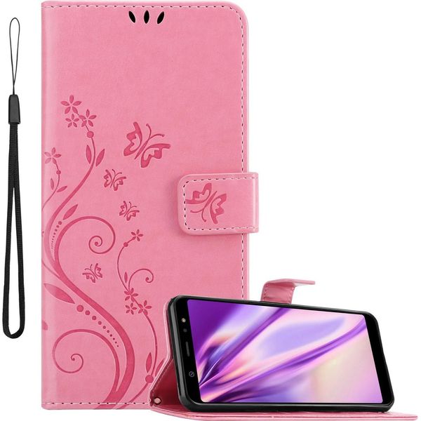 Cadorabo Cover Per Samsung Galaxy A6 Plus 2018 Cover Protettiva In Rosa Cover Protettiva Cover Telefono Cellulare Cover Fiori Custodia Fiore-image