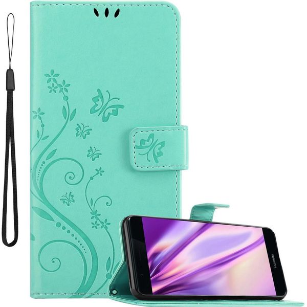 Cadorabo Cover Per Huawei P9 Plus Cover Protettiva In Turchese Cover Protettiva Cover Per Telefono Cellulare Cover Fiori Custodia Fiore-image