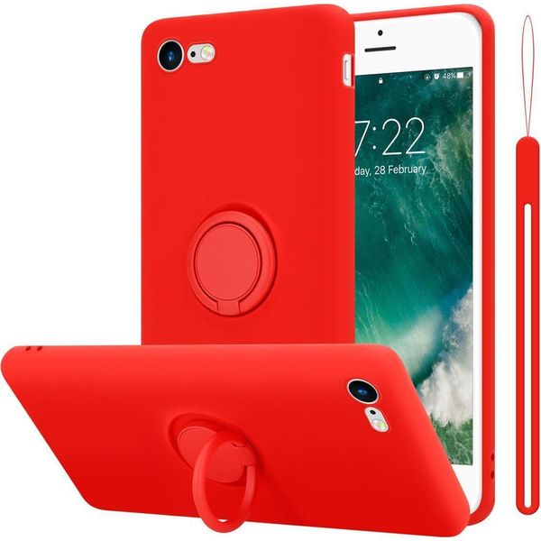 Custodia Cadorabo Per Apple Iphone 7 / 7S / 8 / Se 2020 Custodia Protettiva In Rosso Custodia Per Cellulare Tpu Custodia Cover-image