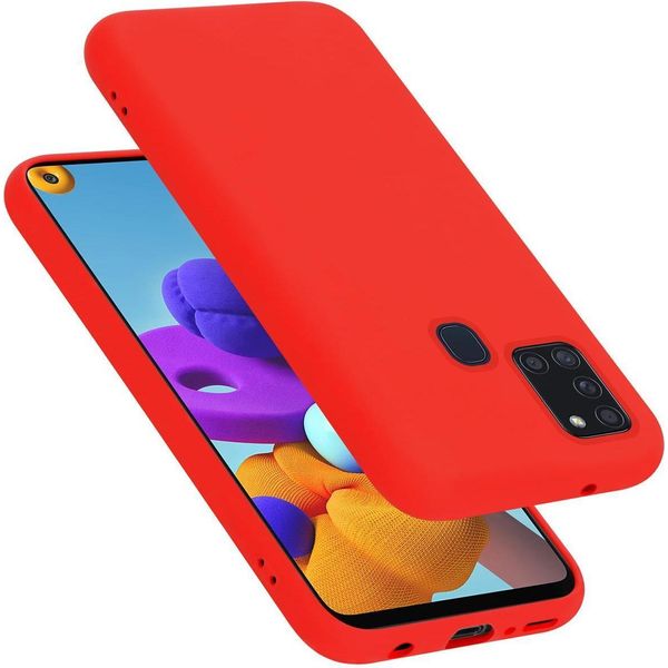 Cadorabo Custodia Protettiva Per Samsung Galaxy A21S In Rosso Custodia Del Telefono Cellulare Custodia Cover Tpu Etui-image