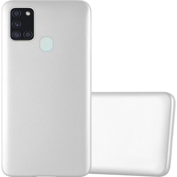 Cadorabo Custodia Protettiva Per Samsung Galaxy A21S In Argento Custodia Del Telefono Cellulare Custodia In Silicone Tpu Cover Case-image