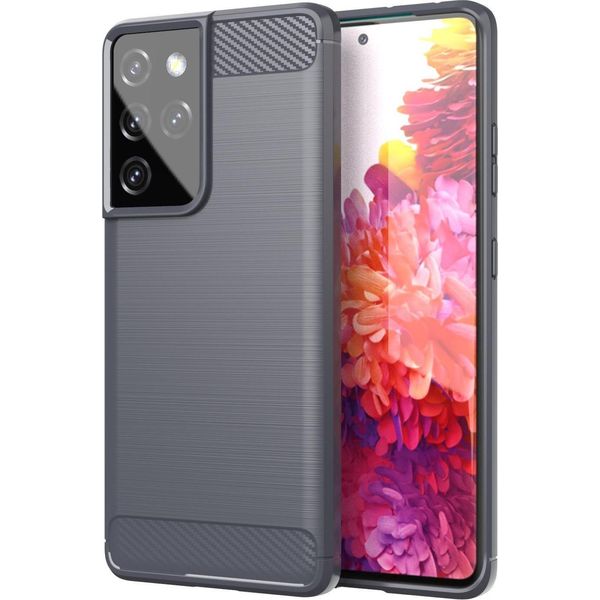 Custodia Cadorabo Per Samsung Galaxy S21 Ultra In Tpu Grigio Protettivo Custodia Cover Telefono Cellulare-image