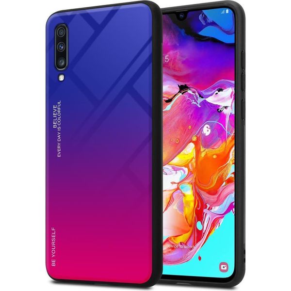 Cadorabo Custodia Per Samsung Galaxy A70 / A70S Cover Protettiva In Nero Custodia Per Cellulare Tpu Custodia Cover Vetro Temperato-image