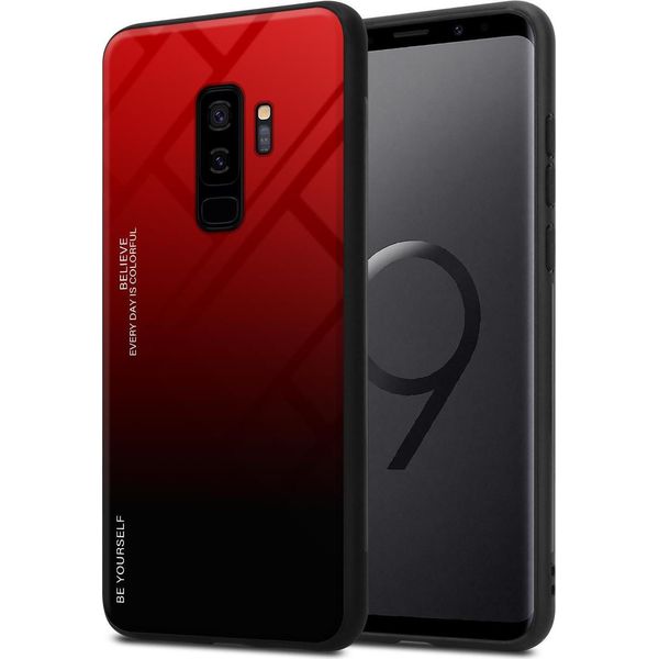 Cadorabo Custodia Per Samsung Galaxy S9 Plus Cover Protettiva In Nero Custodia Per Cellulare Tpu Custodia Cover Vetro Temperato-image