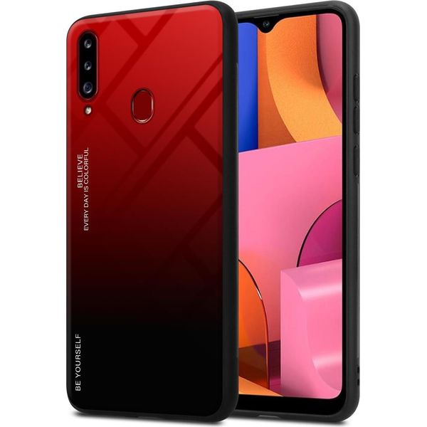Cadorabo Custodia Per Samsung Galaxy A20S Cover Protettiva In Nero Custodia Per Cellulare Tpu Custodia Cover Vetro Temperato-image