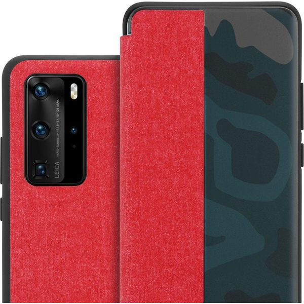 Custodia Cadorabo Per Huawei P40 Pro / P40 Pro+ Custodia Protettiva In Rosso Custodia Per Cellulare Cover Book Case Etui-image