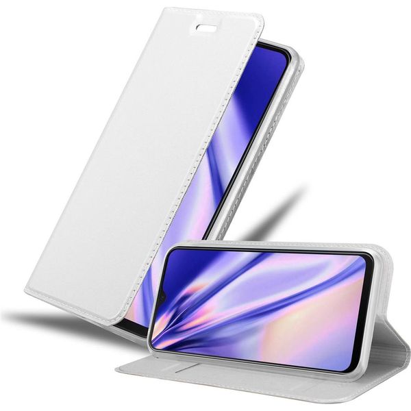 Cadorabo Custodia Per Cellulare Per Samsung Galaxy M20 Custodia Protettiva In Argento Cover Etui Book Case Booklet-image