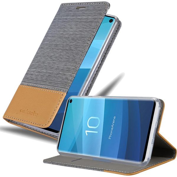 Cadorabo Custodia Per Samsung Galaxy S10 5G Custodia Protettiva In Grigio Custodia Per Cellulare Custodia A Libro Cover-image