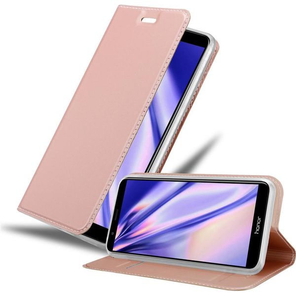 Cadorabo Custodia Per Cellulare Per Honor 7X Custodia Protettiva In Rosa Cover Etui Book Case Booklet-image