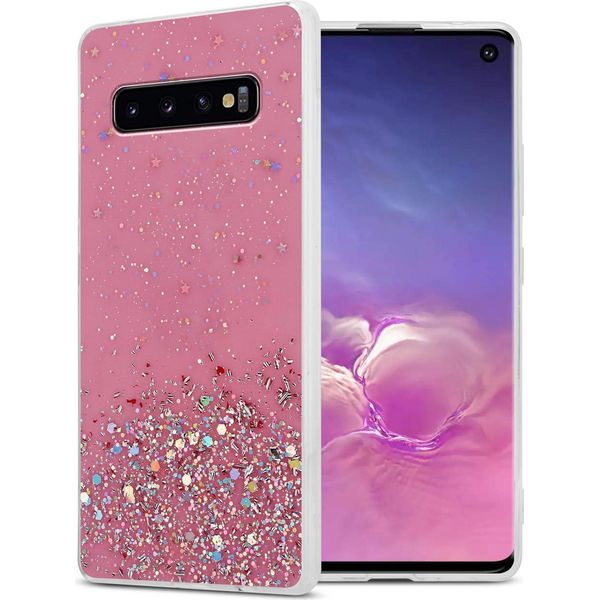 Cadorabo Custodia Per Samsung Galaxy S10 Plus Custodia Protettiva In Rosa Custodia Del Telefono Cellulare Custodia Tpu Custodia Glitter Cover Custodia Glitter-image