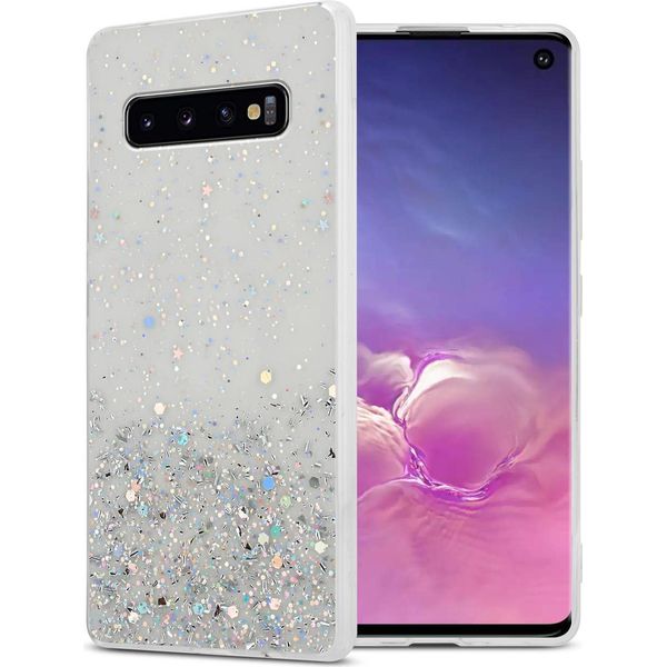 Custodia Cadorabo Per Samsung Galaxy S10 Plus Custodia Protettiva In Tpu Trasparente Custodia Per Telefono Cellulare Custodia Cover Glitter Glitter-image