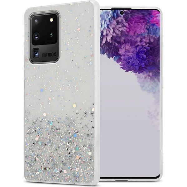 Cadorabo Custodia Per Samsung Galaxy S20 Ultra Custodia Protettiva In Custodia Trasparente Per Telefono Cellulare Custodia Tpu Custodia Cover Glitter Glitter-image