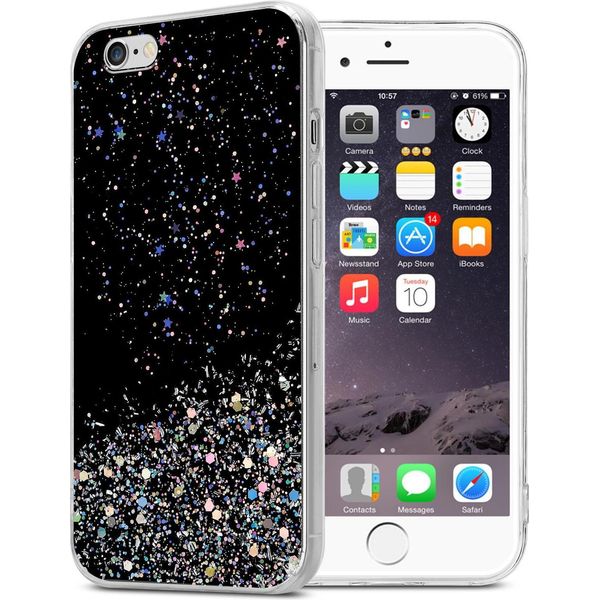 Cadorabo Custodia Per Apple Iphone 6 Plus / 6S Plus Custodia Protettiva In Nero Custodia Per Cellulare Custodia In Tpu Custodia Glitter Cover Custodia Glitter-image