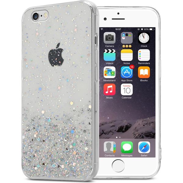 Cadorabo Custodia Per Apple Iphone 6 / 6S Custodia Protettiva In Trasparente Custodia Per Cellulare Custodia Tpu Custodia Glitter Cover Custodia Glitter-image