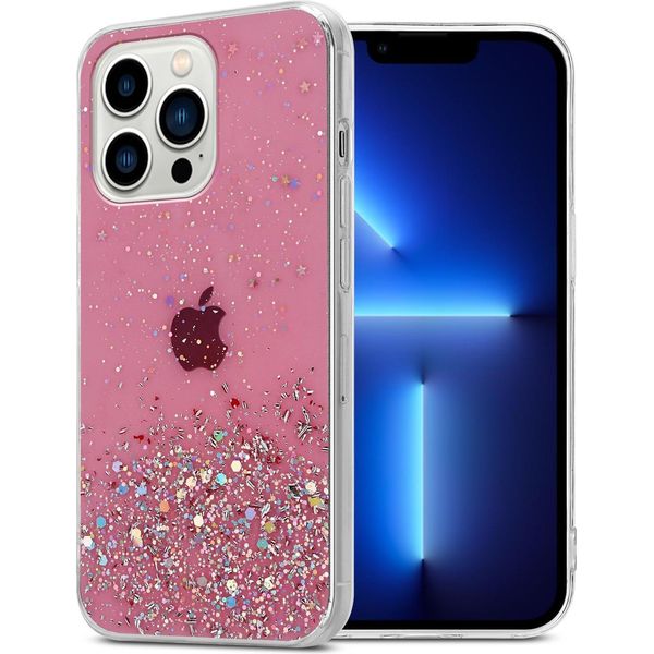 Cadorabo Custodia Per Apple Iphone 13 Pro Custodia Protettiva In Rosa Custodia Per Telefono Cellulare Custodia Tpu Custodia Cover Glitter Glitter-image