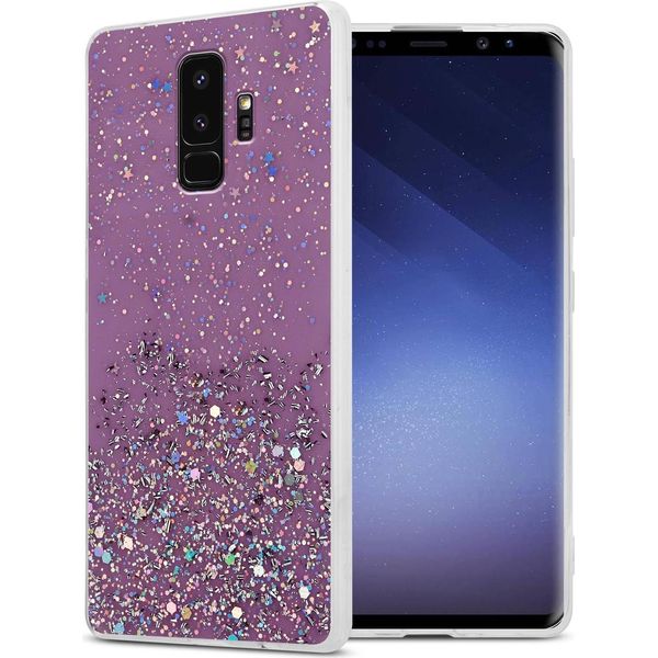 Cadorabo Custodia Per Samsung Galaxy S9 Plus Custodia Protettiva In Viola Custodia Del Telefono Cellulare Tpu Custodia Glitter Cover Custodia Glitter-image