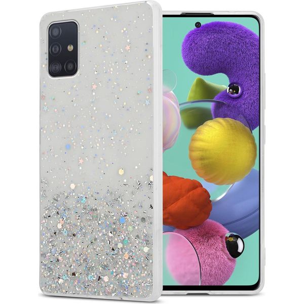 Cadorabo Cover Per Samsung Galaxy A51 4G / M40S Cover Protettiva In Custodia Trasparente Per Telefono Cellulare Tpu Case Cover Glitterata-image