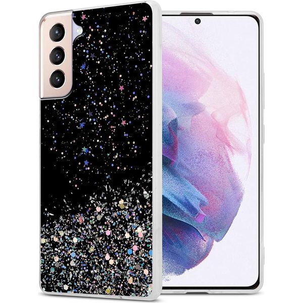 Cadorabo Cover Per Samsung Galaxy S21 Plus Cover Protettiva In Nero Custodia Per Telefono Cellulare Tpu Custodia Glitter Cover Glitter-image