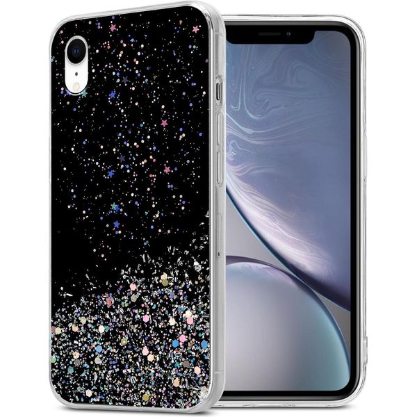 Cadorabo Custodia Per Apple Iphone Xr Custodia Protettiva In Nero Custodia Del Telefono Cellulare Custodia Tpu Custodia Glitter Cover Glitter-image