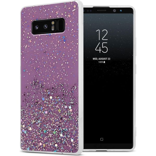 Cadorabo Custodia Per Samsung Galaxy Note 8 Custodia Protettiva In Viola Custodia Del Telefono Cellulare Tpu Custodia Glitter Cover Custodia Glitter-image