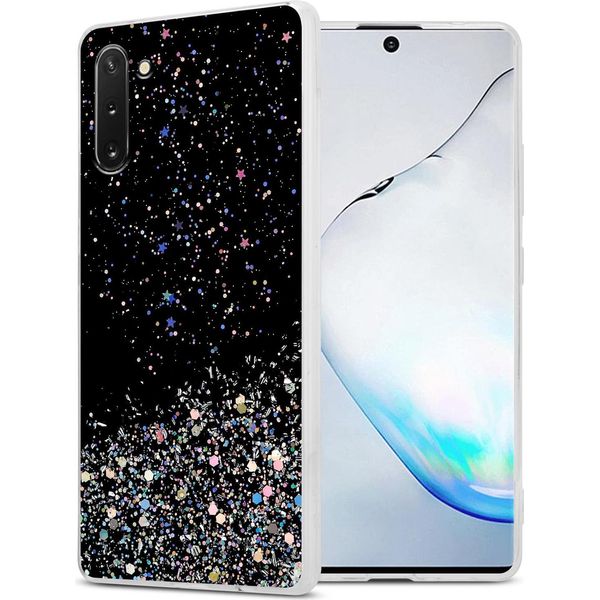 Cadorabo Cover Per Samsung Galaxy Note 10 Cover Protettiva In Nero Custodia Per Telefono Cellulare Tpu Custodia Glitter Cover Glitter-image