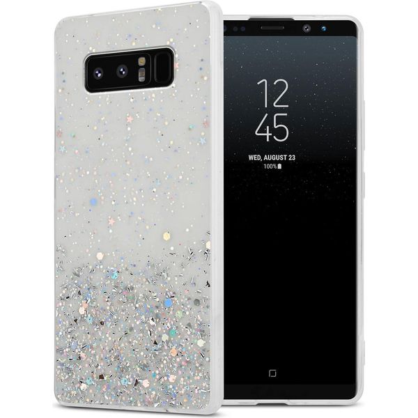 Cadorabo Cover Per Samsung Galaxy Note 8 Cover Protettiva In Tpu Trasparente Custodia Per Telefono Cellulare Cover Glitter Cover Glitter-image