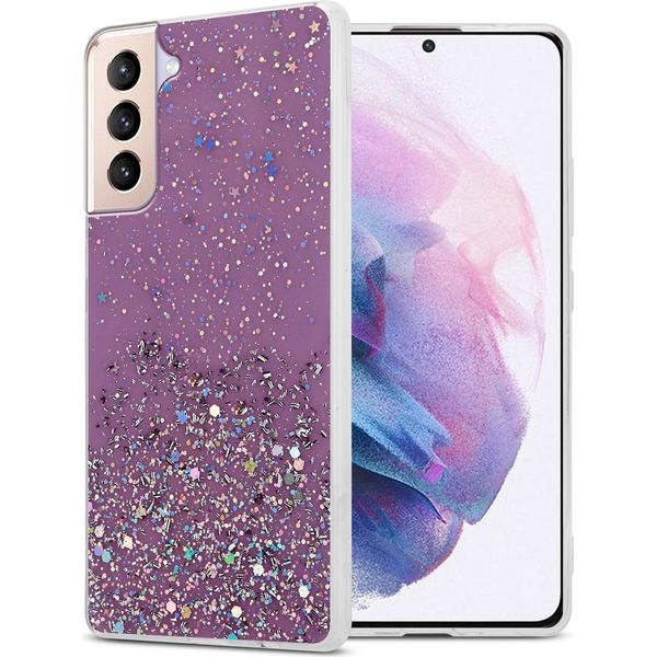 Cadorabo Custodia Per Samsung Galaxy S21 Plus Custodia Protettiva In Viola Custodia Del Telefono Cellulare Tpu Custodia Glitter Cover Custodia Glitter-image