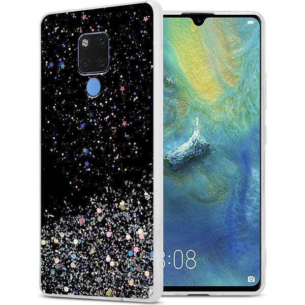 Cadorabo Cover Per Huawei Mate 20 Cover Protettiva In Nero Custodia Per Telefono Cellulare Tpu Custodia Glitter Cover Glitter-image