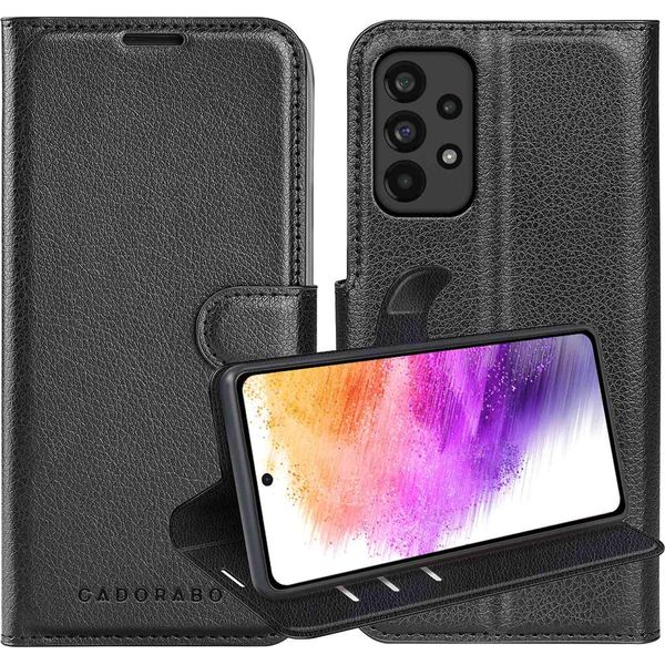 Cadorabo Custodia Per Samsung Galaxy A73 5G Custodia Protettiva In Nero Custodia Per Cellulare Cover Chiusura Magnetica-image
