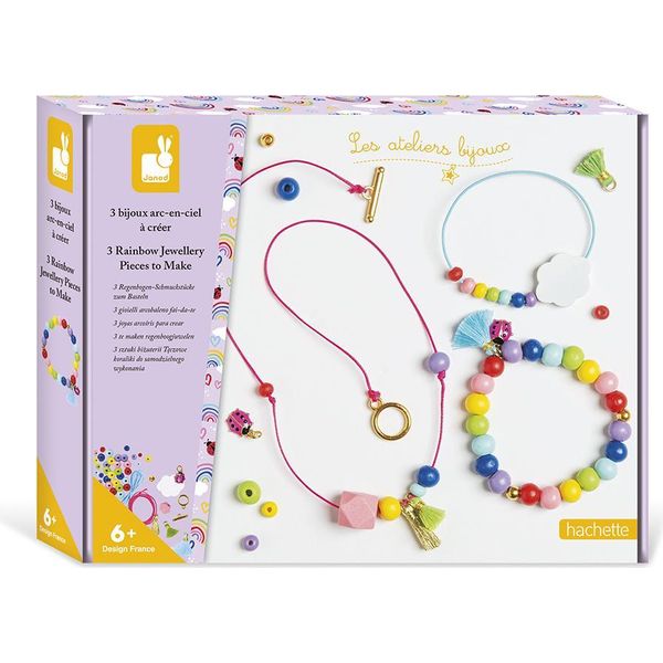 Janod Creazione Di Gioielli - Set Di Perline Arcobaleno Per Bambini-image