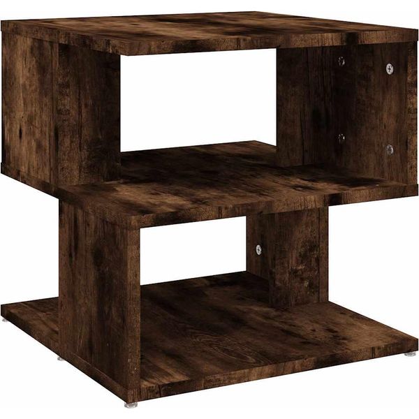 Tavolino In Rovere Affumicato 40X40X40 Cm Materiale A Base Di Legno-image