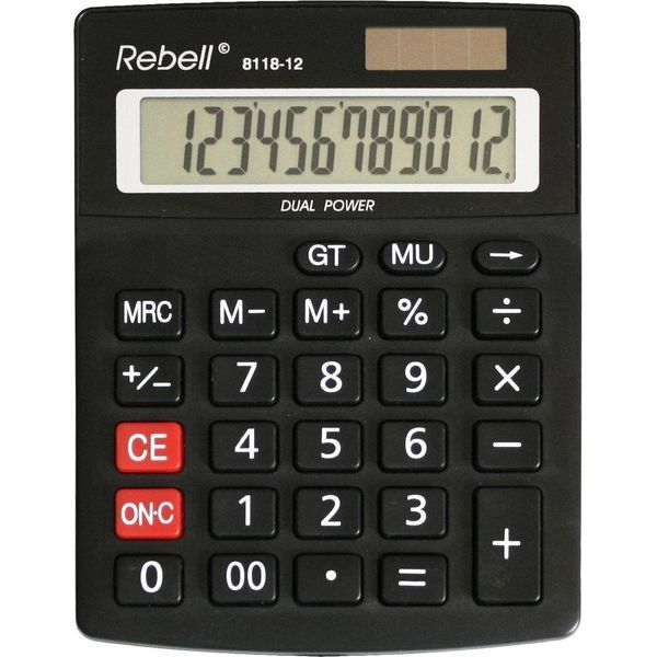 Rebell 8118-12 Calcolatrice Desktop Calcolatrice Con Display Nero-image