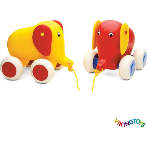 Elefante Da Tirare Viking Toys - Giocattolo Da Tirare In Plastica Colorata-image