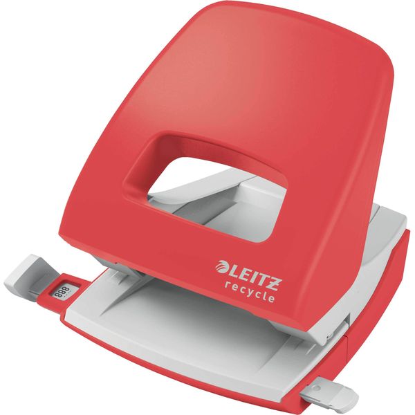 Leitz 5003-00-25 5003 Punch Nexxt Recycle - 30 Fogli, Neutro Dal Punto Di Vista Climatico, Rosso-image