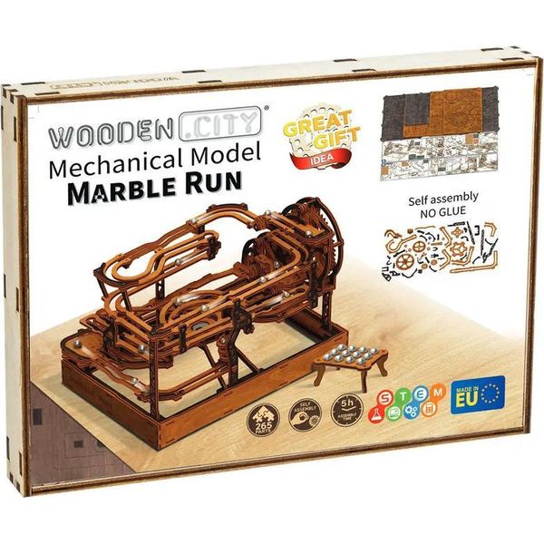 Kit Giocattolo Educativo Con Pista Di Marmo In Legno Wooden.City-image