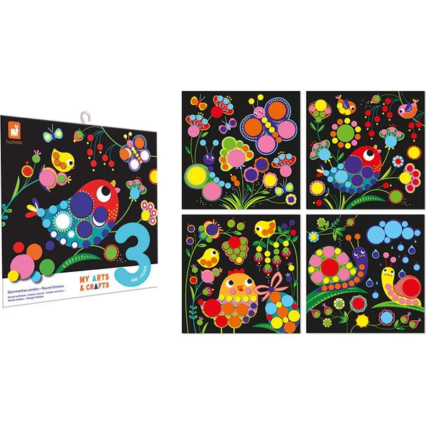 Janod Atelier - Set Di Adesivi Rotondi - Giocattolo Artigianale Creativo Da 3 Anni-image