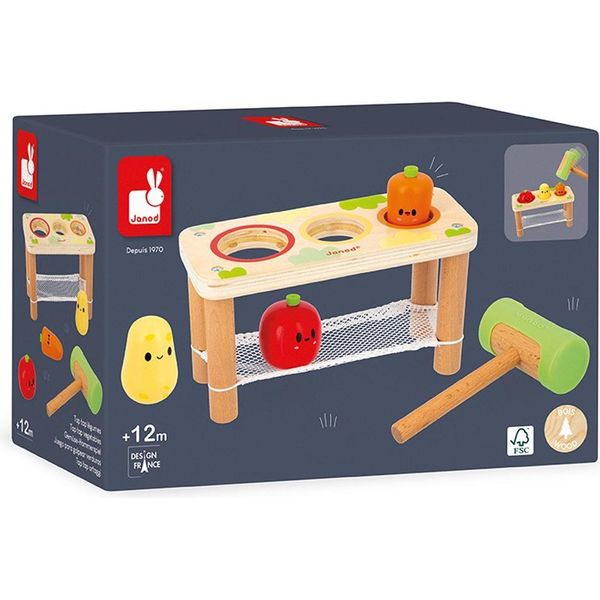 Gioco Del Martello Della Fattoria Janod - Gioco Di Abilità Motorie Vegetali In Legno Per Bambini-image
