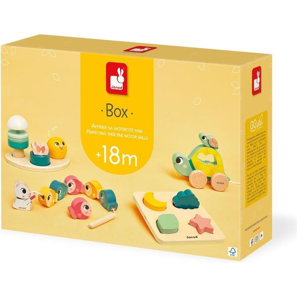 Janod - Scatola Dei Giochi Di Abilità Motoria 18 Mesi - Giocattolo Educativo In Legno-image