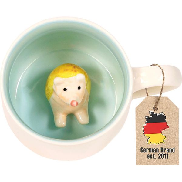 Intirilife Tazza Da Caffè Tazza Da Tè 3D Con Riccio - Capacità 300 Ml - Tazza In Ceramica Tazza Cartoon Tazza Regalo Carino Con Manico-image
