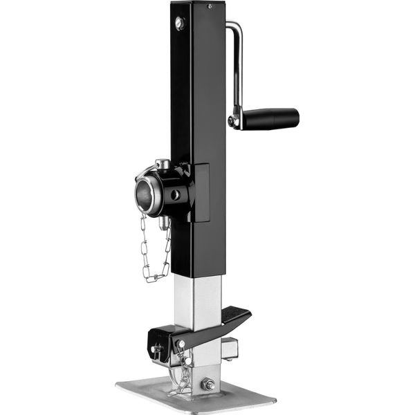 Gamba Di Sostegno Wiltec 900 Kg A Manovella Laterale Con Supporto Per Tubo, Supporto Per Rimorchio Regolabile In Altezza Con Pedale, Supporto Di Parcheggio Per Roulotte E Rimorchi, Supporto Per Roulotte Con Perno Di Bloccaggio-image