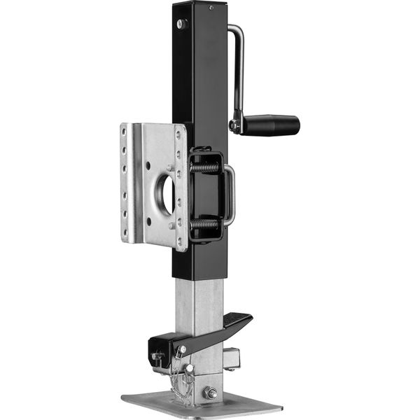 Gamba Di Sostegno Wiltec 900 Kg A Manovella Laterale Con Staffa Girevole, Supporto Per Rimorchio Regolabile In Altezza Con Pedale, Supporto Di Parcheggio Per Roulotte E Rimorchi, Supporto Per Roulotte Con Perno Di Bloccaggio-image