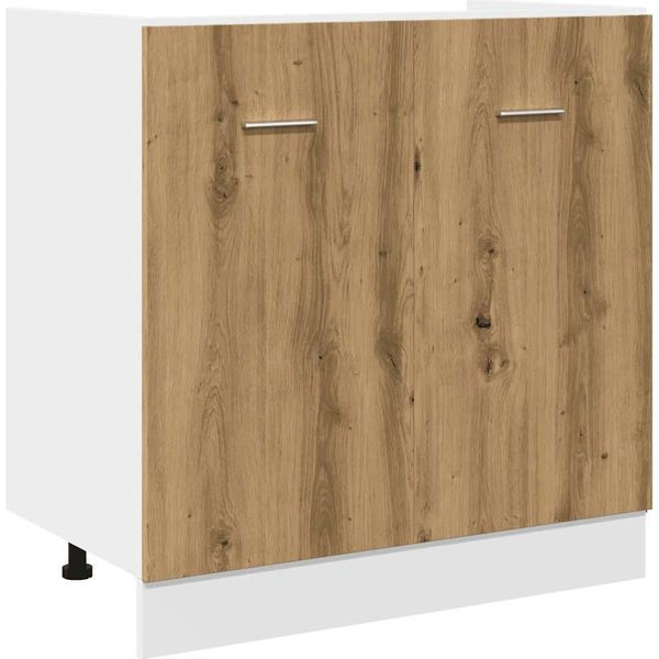 Vidaxl Base Lavello Lyon Artisan Rovere 80X46X81,5 Cm Materiale A Base Di Legno-image