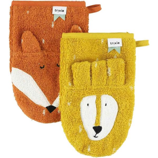 Guanto Da Bagno Trixie In Cotonelogico Mr Lion Mr Fox Confezione Da 2 Pezzi-image