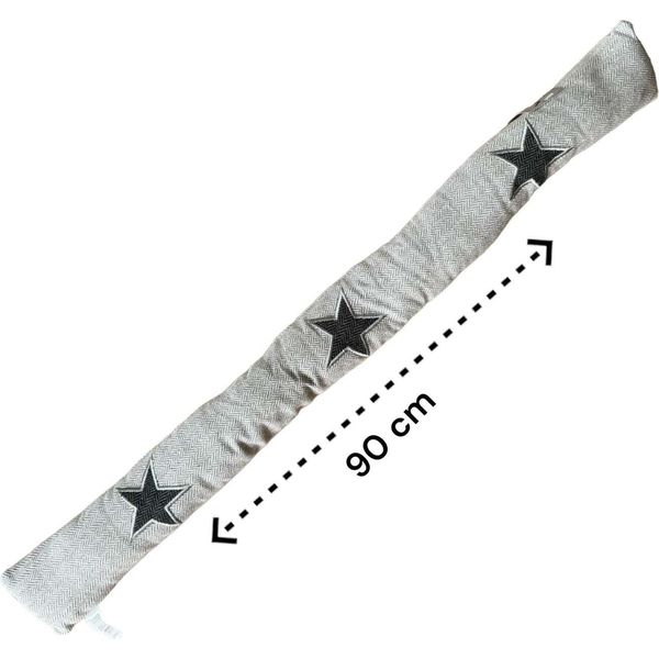 Esclusore Di Correnti D'aria - Stelle Grigie - Cotone - 90 X 10 Cm - Esclusore Di Correnti D'aria - Isolamento Contro Le Correnti D'aria-image